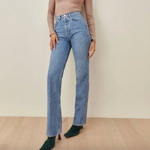 Reformation Cynthia High Rise Straight Long Jeans size 24